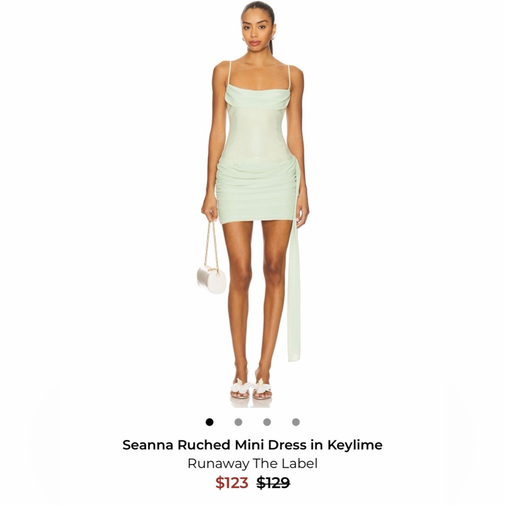 Seanna Ruched Mini Dress in Keylime